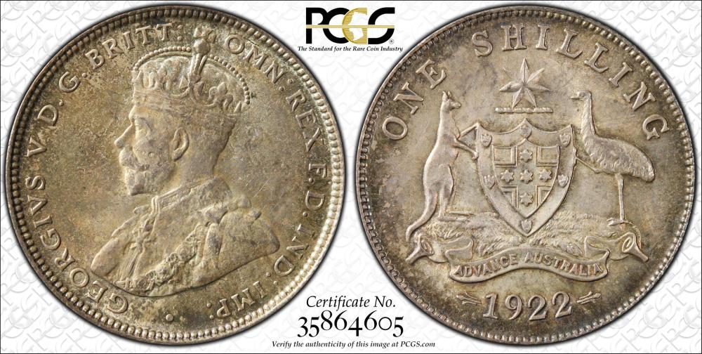 Australia 1922 Shilling, PC... image