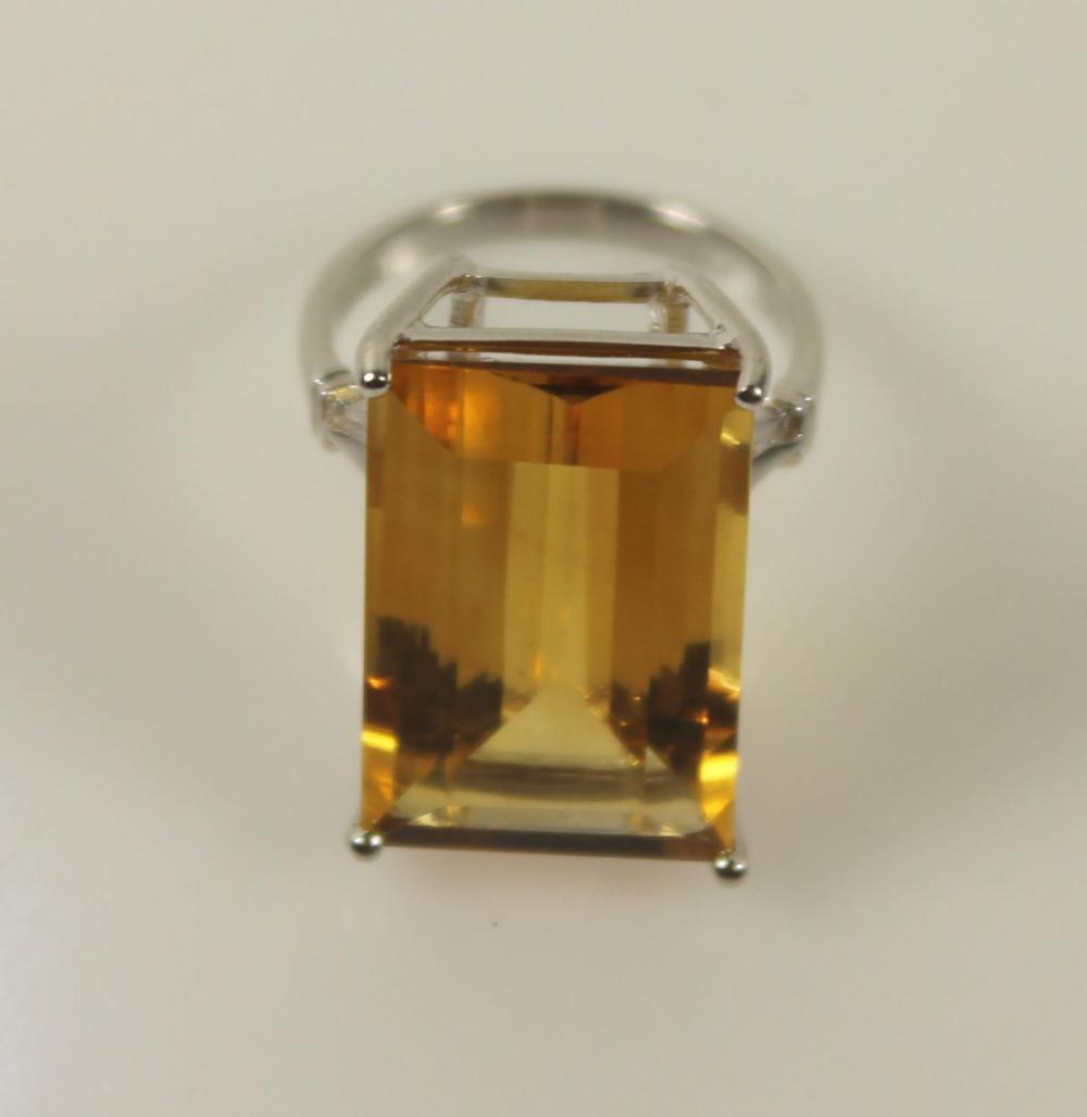 Large Emerald-cut Citrine R... image