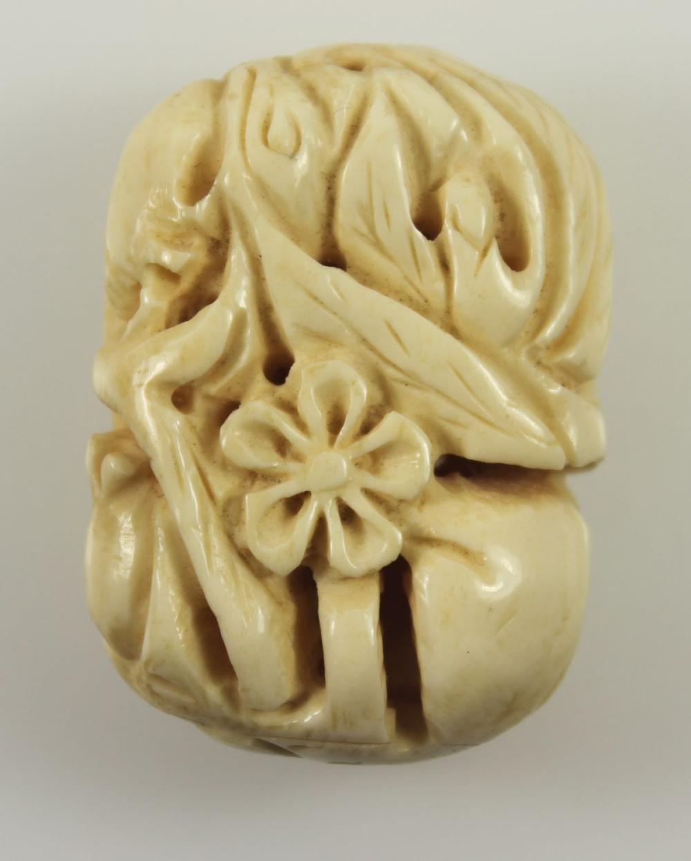 Carved Ivory Netsuke with e... image