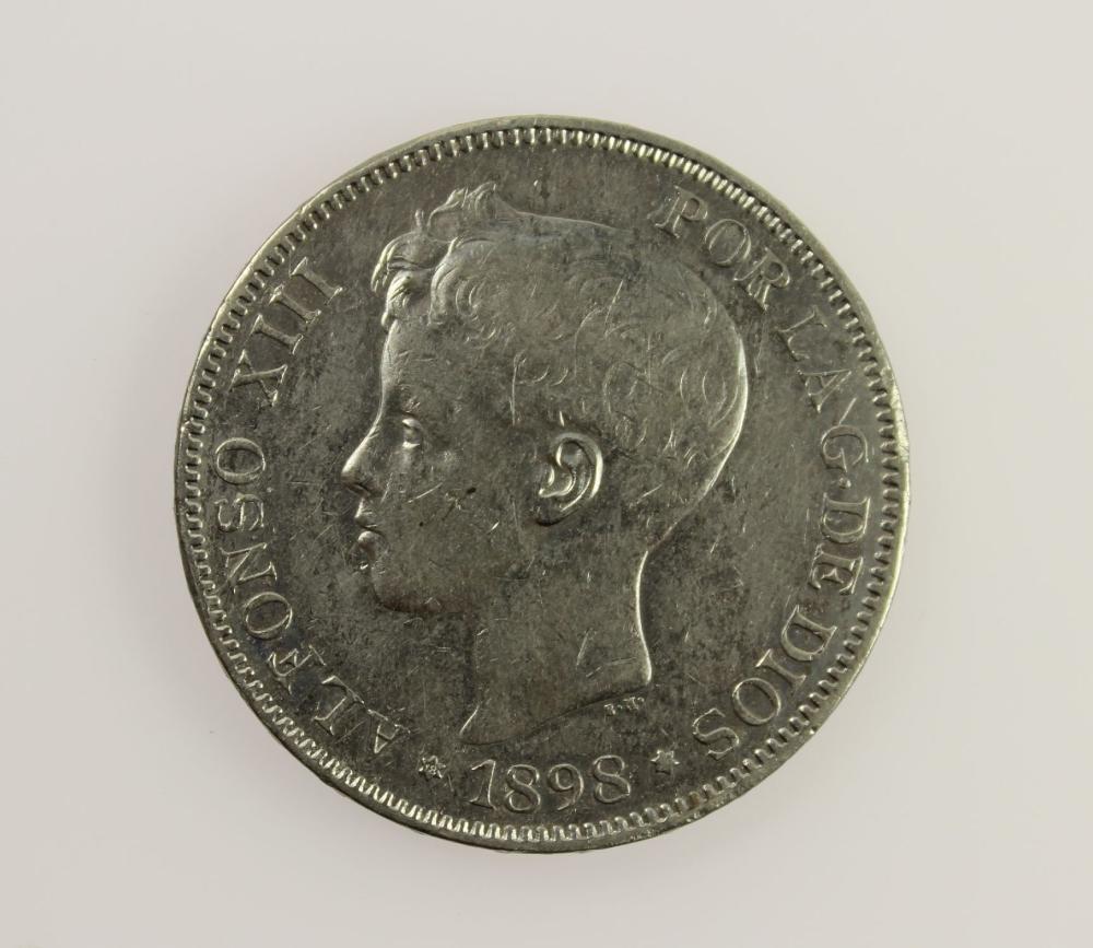 Spain 1898 Silver (900) 5 P... image