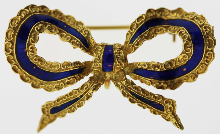 Exquisite 18ct Gold Bow Bro... image