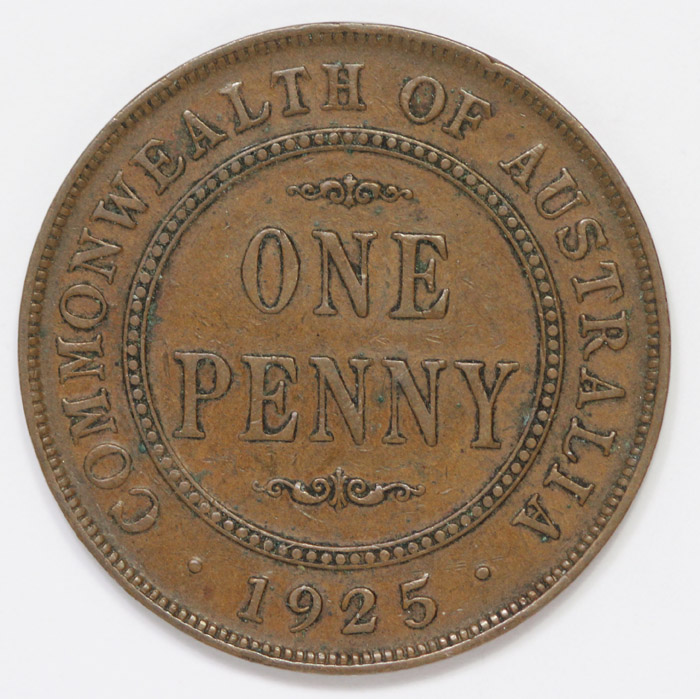 Australia 1925 Penny, Very ... image