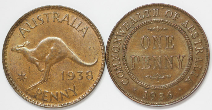 Australia 1936 Penny & 1938... image