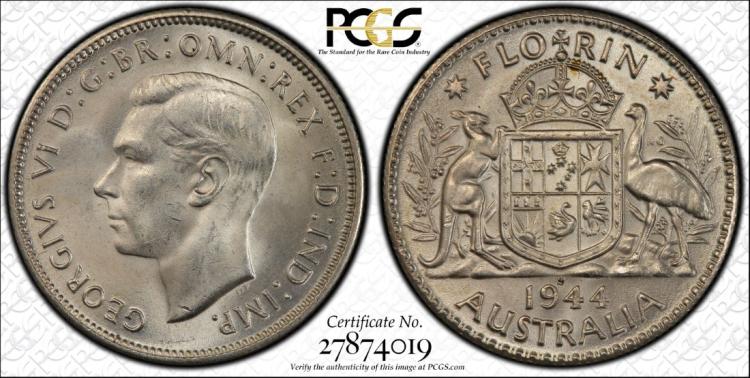 Australia 1944 'S' Florin, ... image