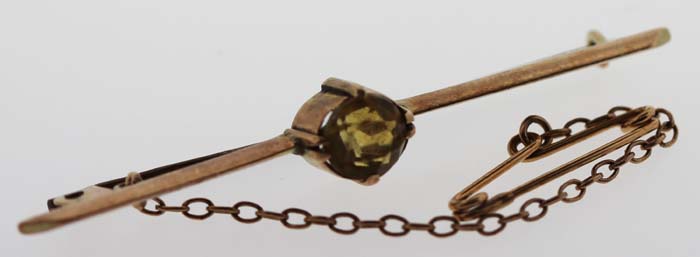 Citrine set in a 9ct Gold Pin image