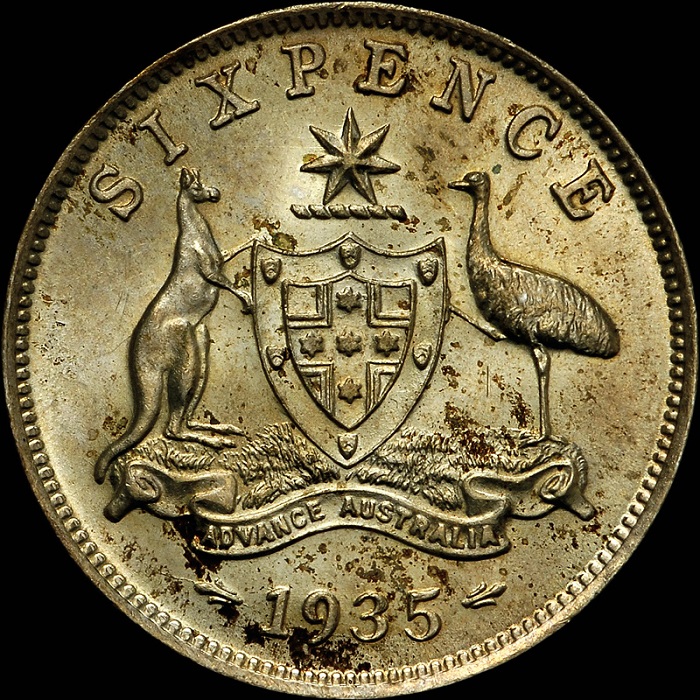 Australia 1935 Sixpence NGC... image