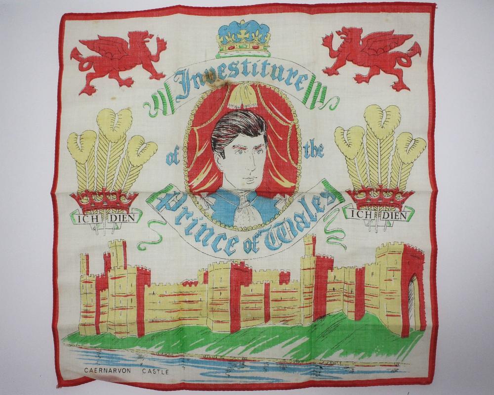 Great Britain. Souvenir Handkerchief for the 1969 'Investiture of Charles, Prince of Wales'