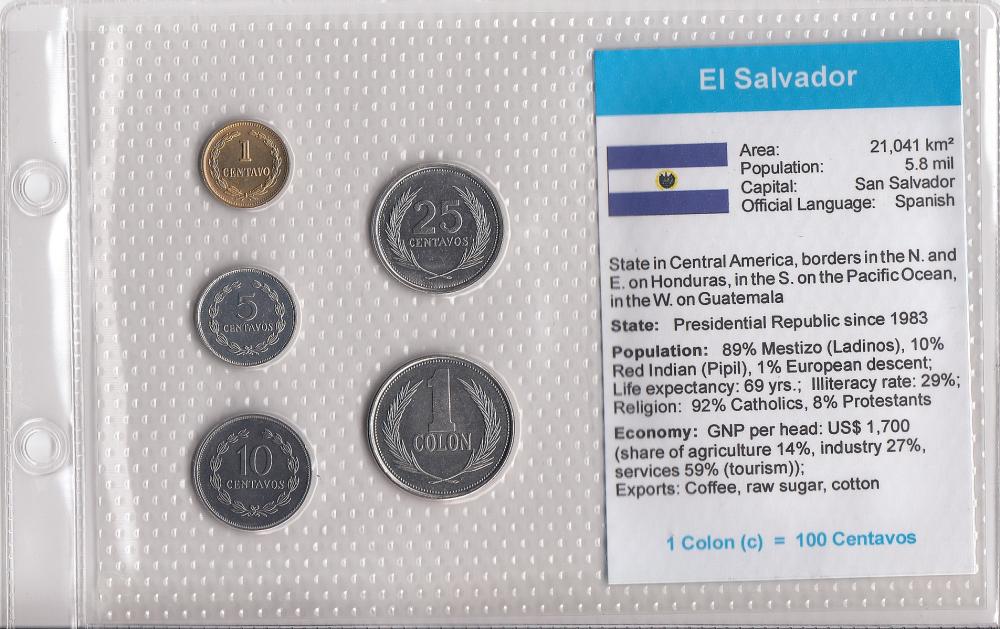 El Salvador. Coin Type Set,... image