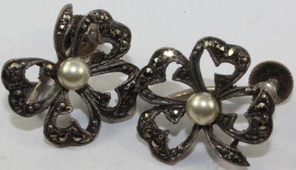 Vintage Marcasite and Pearl... image