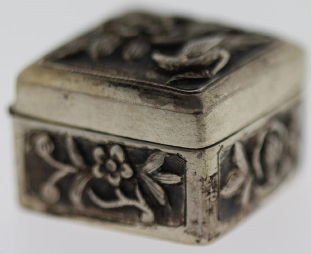 Chinese Silver Pill Box wit... image