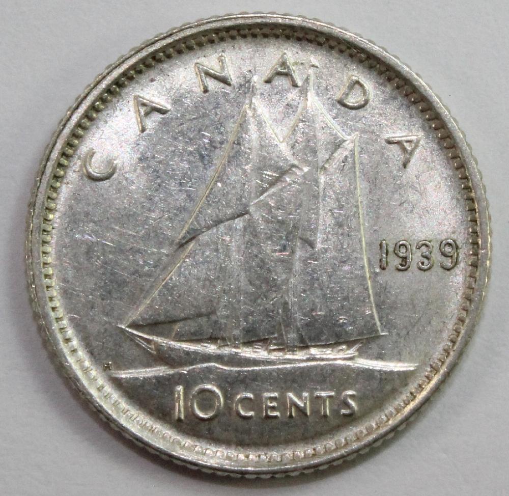 Canada 1939 Silver 10 Cent,... image