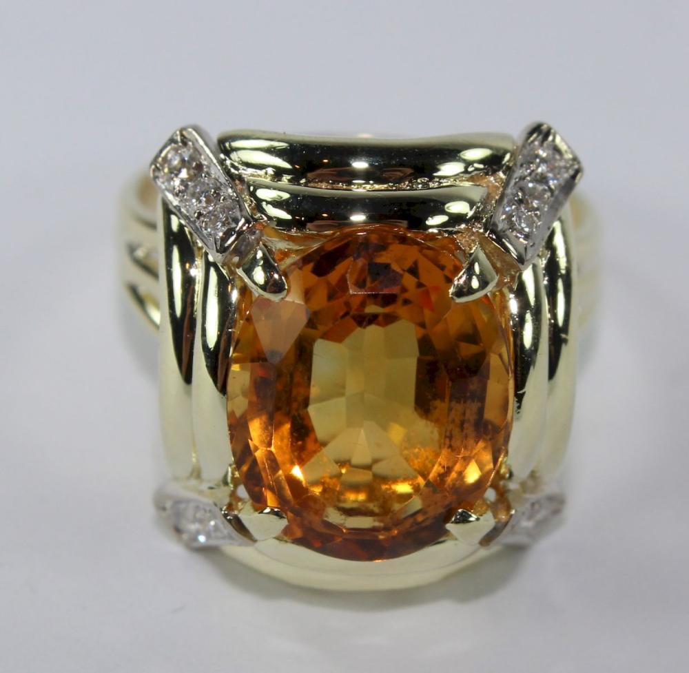 Citrine & Diamond Ring in 1... image