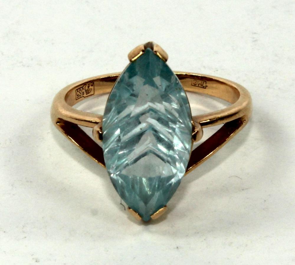 Marquise Aquamarine Ring in... image