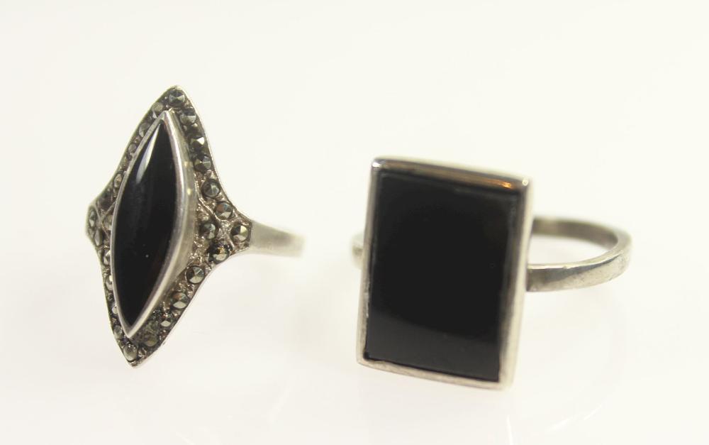 Black Onyx & Marcasite Ring... image