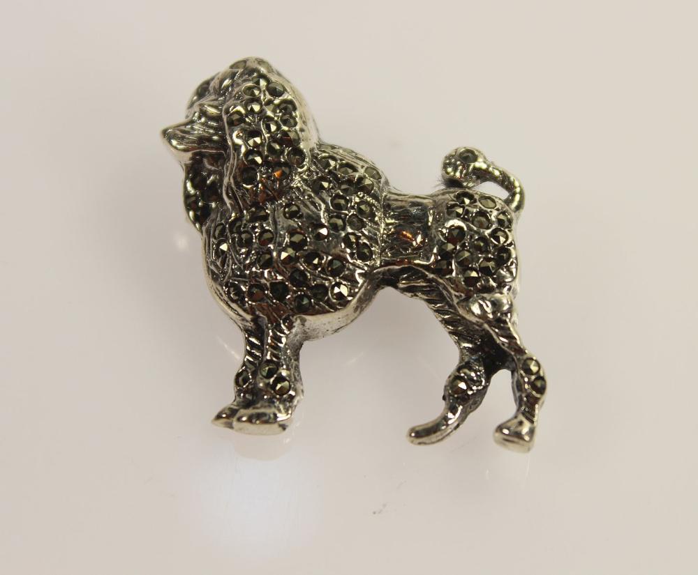 Poodle Brooch in Marcasite ... image