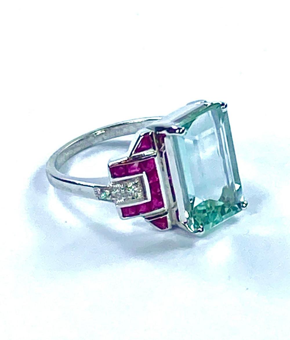 Deco-style Aquamarine Ruby ... image